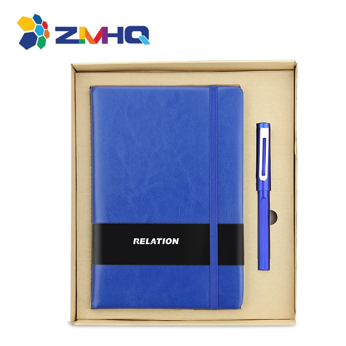 low moq business gift set high quality notebook and pen set