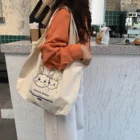 Fashion Fashion Eco Friendly Natural Printed Fashion Custom Logo Heavy Weight Thick Shopping Bag Canvas Cotton Tote Bag