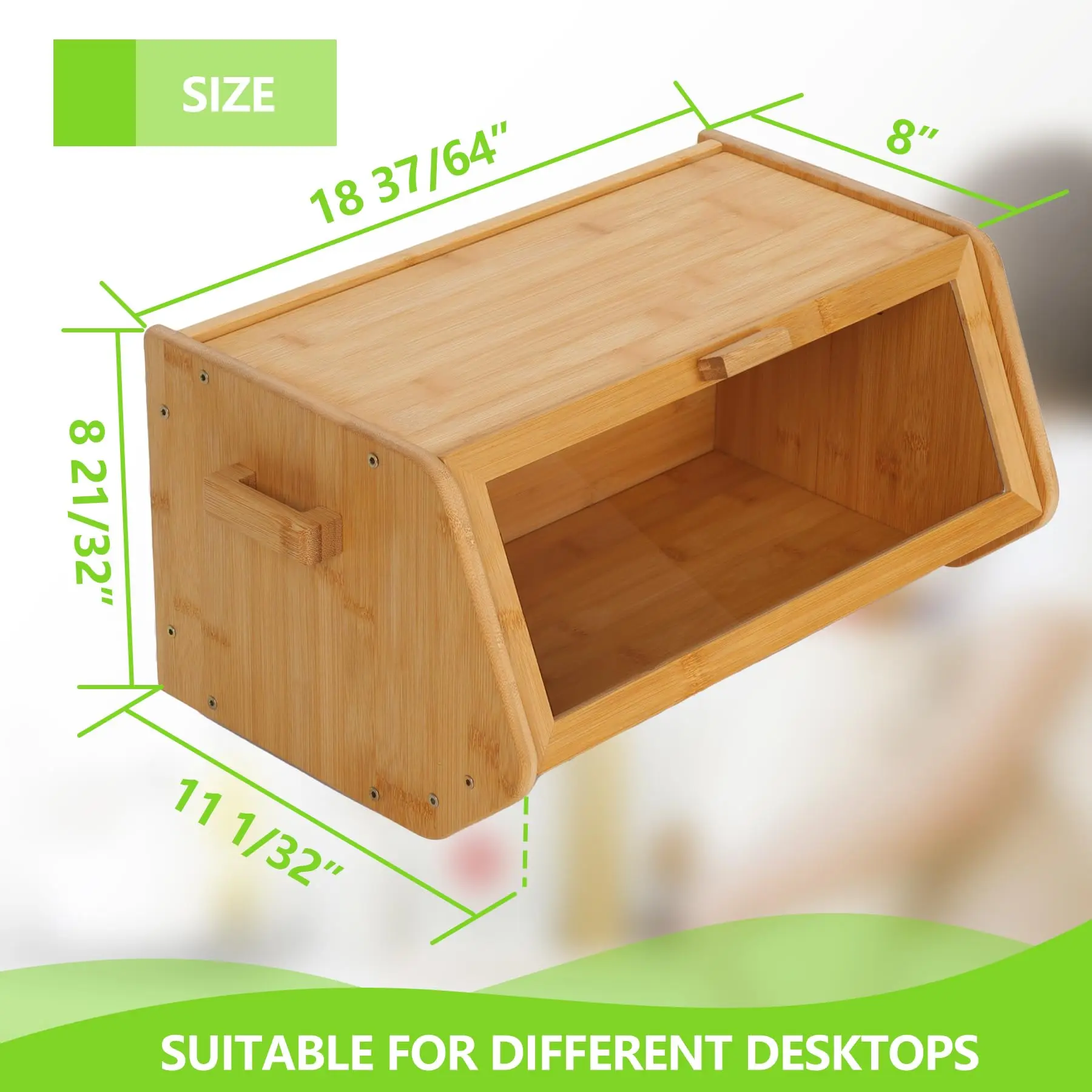 product large capacity bread box bamboo box kitchen cabinet organizer bread storage container home products for kitchen countertop-8