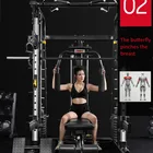 Home Body Building Multi Functional Power Cage With Weight Lifting Trainer Smith Machine Gym Squat Rack For Home