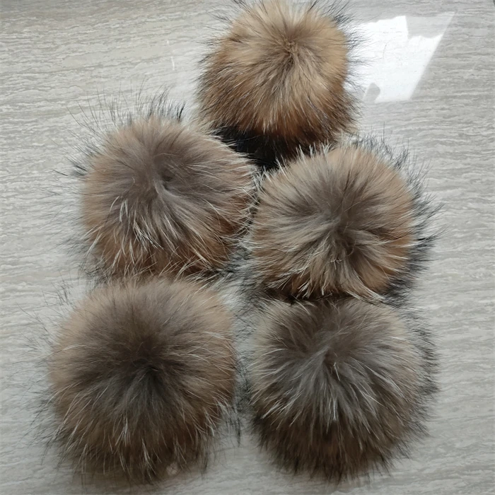 luxury raccoon fur pompoms