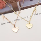 Real Yellow 18k Real Gold Necklace Jewelry Yellow Gold Heart Shape Pendant Necklace Gold Chains