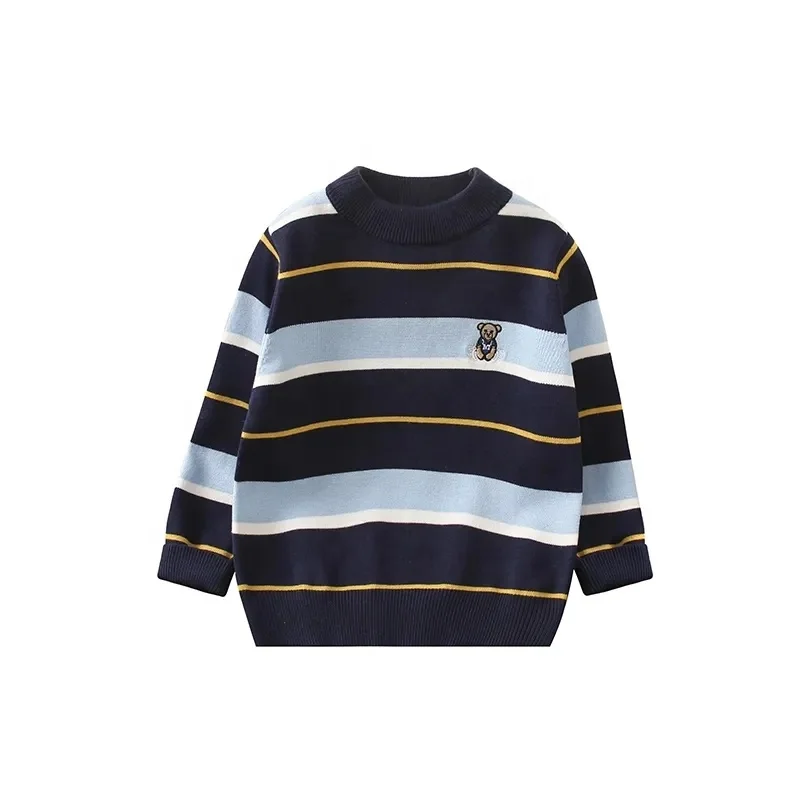 Boy's sweater children's sweater college style solid color thick needle retro children's kids knit sweater