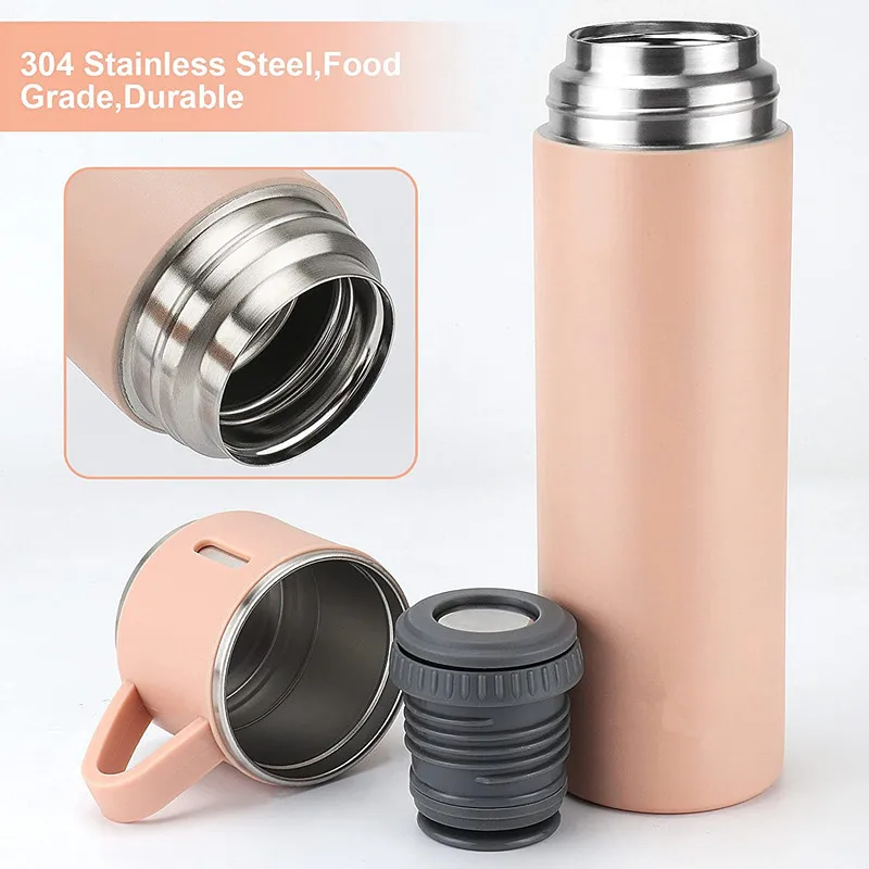 Stainless Steel Water Bottle Vacuum Coffee Thermos with Lid & Handle Double Walled Coffee Cup, Hot & Cold for Hours
