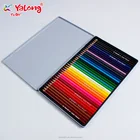 School Color YL817198-12 High Quality School Student Art Drawing Kids Wooden Triangle 12 Color Pencil Set With Box