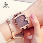 Watches Fashion GUOU Brand Women Quartz Watches Square Fashion Elegant Leather Luxury Ladies Wrist Watches