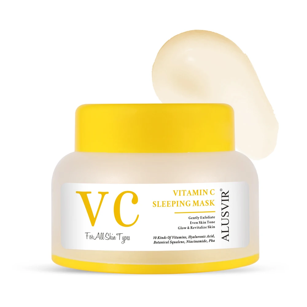Skin Care Set Private Label Vitamin C Whitening Brightening Vc Face Wash Serum Facial Cream Body Lotion Sleep Mask Skincare Set