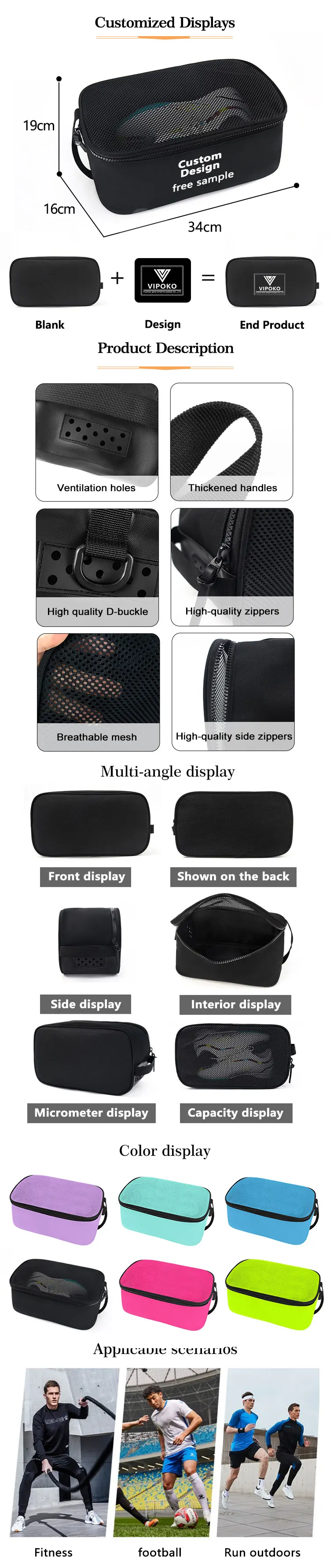 product custom logo mesh breathable shoe bag waterproof sublimation shoe bag storage dust pack gym outdoor travel sports shoe bag mens-5