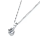 Silver Moissanite Necklace Female Korean Fashion Trend Bright Six-claw Moissanite Necklace