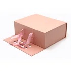 Box Custom Branded Premium Empty Collapsible Luxury Large Pink Bridesmaid Dress Gift Box With Magnetic