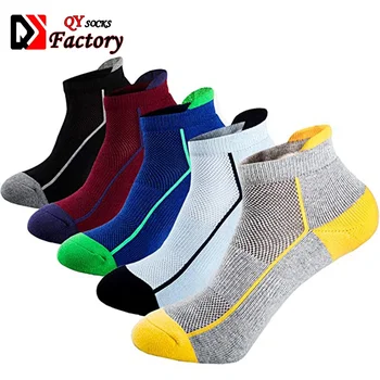 Mens Low Cut Ankle Athletic Socks Cotton Mesh Cushioned Running Ventilation Sports Tab Socks