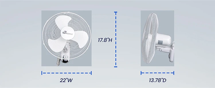 Multi-speed Wall Mounted Fan, 18-Inch, EVA - detail 12