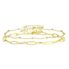 Jewelry Charm Jewelry 18K Yellow Gold Plated Bracelets For Women 2 In 1 Layered Bracelet For Men Girls