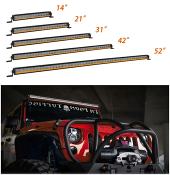 LED two-color single row combination light work light bar off-road screwless amber white switchable suitable for off-road