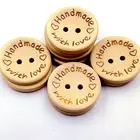 Buttons 2 Holes Round Wood Handmade Sewing Buttons Wooden Buttons With Love Craft Decor
