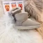 Shoes High Quality Sheepskin Fur Uggging Boots For Women Ladi Boot Winter Women Shoes Lovely Bailey Bow Shoes For Girls