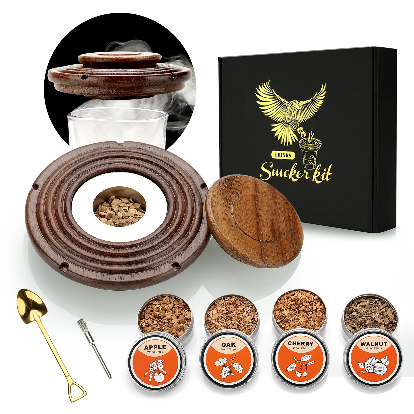 Old Fashioned Cocktail Smoker Kit With Wood Smoking Chips Drink Smoker