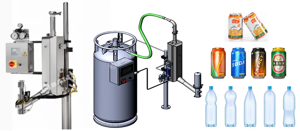 全自动果汁饮料水液氮加药灌装氮气定量给料器系统机