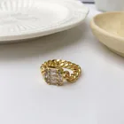 18k Ring White Diamond Fashion Design Jewelry Stainless Steel 18K Gold Ring Natural White Diamond Ring