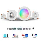Smart Wifi Tuya CCT RGB Dimmable Smart Light COB Wifi Smart Recessed Led Downlight For Smart Home