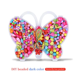2022 Hot Sales Colorful Beads Kit Diy Round Crystal Acrylic Beads Set Jewelry Making Bracelet Necklace Kids Toys
