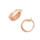 Hoop Earring Wholesale Trendy Pure 925 Sterling Silver Rose Gold Plated Hoop Earring For Women