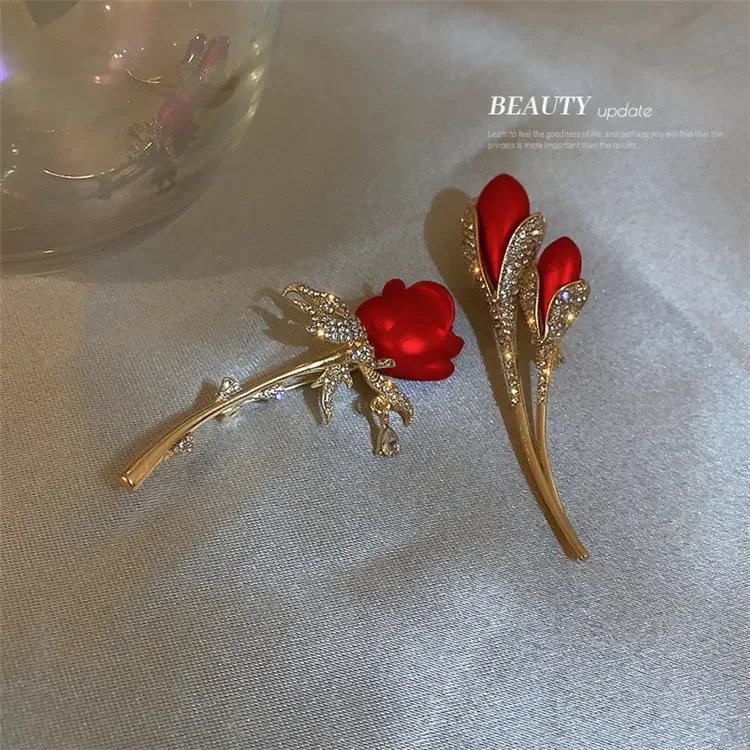 Nice Design Tulip Rose Brooch For Women Elegant Corsage Fashion Brooch Pin
