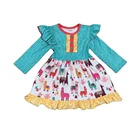 Winter Girls Dress Girlymax Winter Spring Girls Aqua Skirt Baby Alpaca Print Dress
