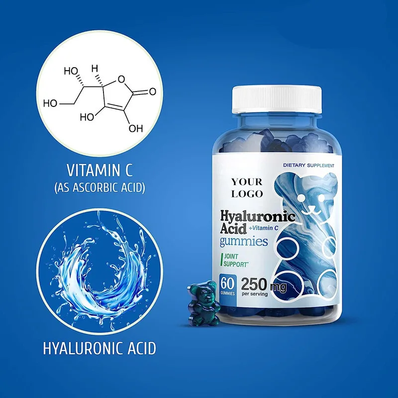 Oem/odm/obm Organic Collagen+hyaluronic Acid+vitamin C+gluta Gummies