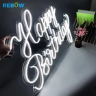 Led Rebow Dropshipping Wall Mounted Hanging Light Letter LED Custom Neon Light Happy Birthday Neon Sign