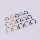 Ball Ring 316L Stainless Steel Piercing Jewelry Ball C-shaped Horseshoe Ring Ear Nasolabial Ring