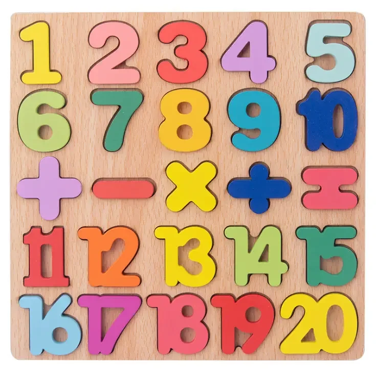 Puzzle 3D en bois avec chiffres et lettres de l'alphabet, planche de préhension cognitive anglaise, jouets éducatifs précoces Montessori pour enfants, fabrication