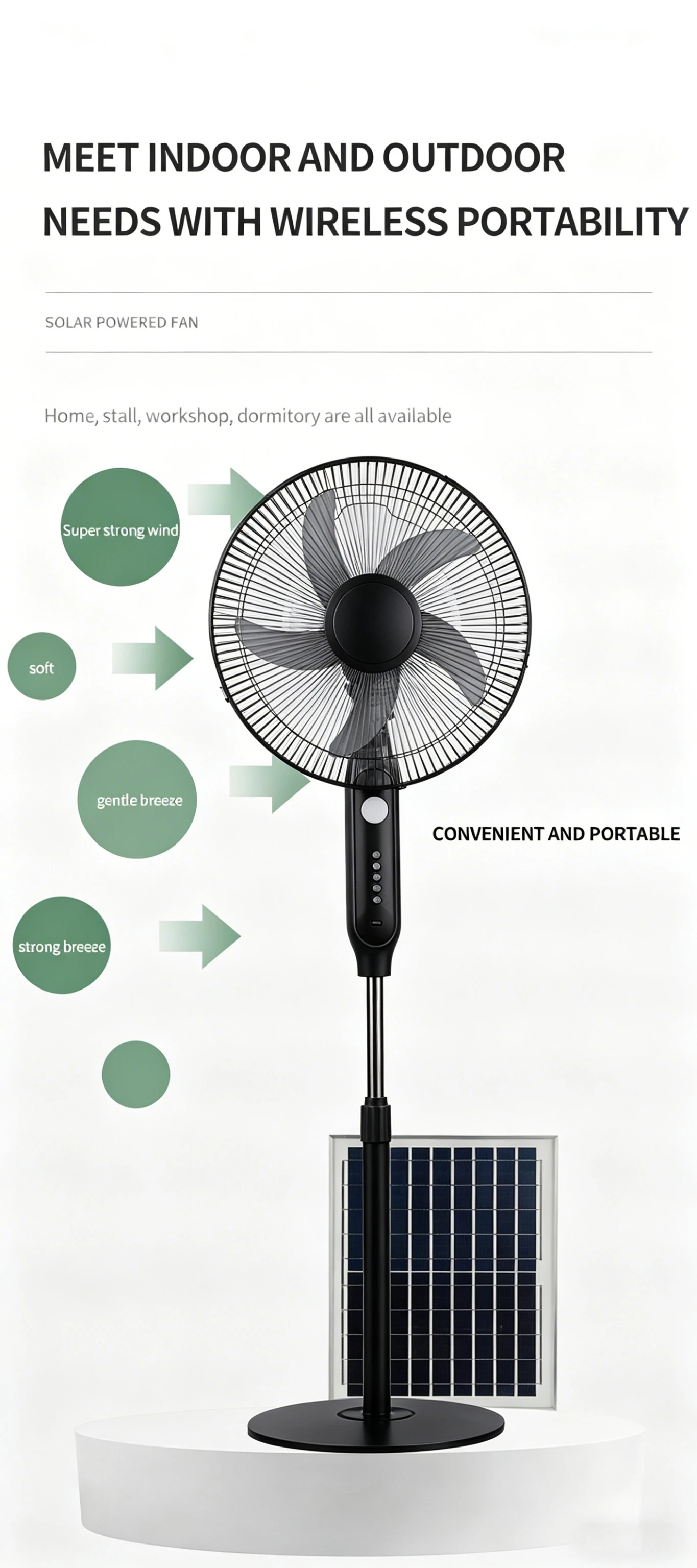 Floor Standing Fan, Solar, LED - detail 40
