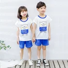 Boy Kids Sleepwear Cotton Custom Kids Boy Short Sleeve Casual Sleepwear Clothing Set Summer Home Set 100% Cotton