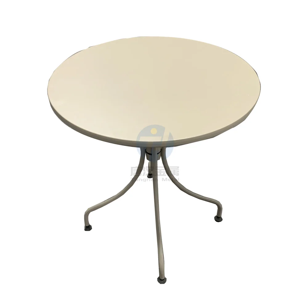 Metal Steel Home Round Outdoor Cafe Terrace Folding Bistro Terrace Garden Dining Table