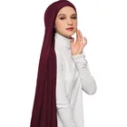 Shawl Long Hot New Monochrome National Scarf Shawl Hijab Cotton Long Jersey Scarf Women Tudung Bawal Hijab
