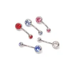 Jewels ASTM F136 Implant Grade Titanium Externally Threaded Double Jewels Cute Belly Ring