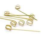 Cocktail Pick Cocktail Fruit Pick Cheap Price Food Grade Bamboo Loop Skewer Cocktail Fruit Pick