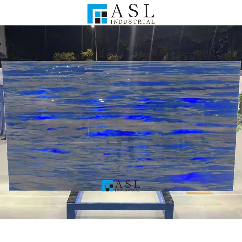 The factory directly laid the floor marble, the lobby with dark blue macau blue marble