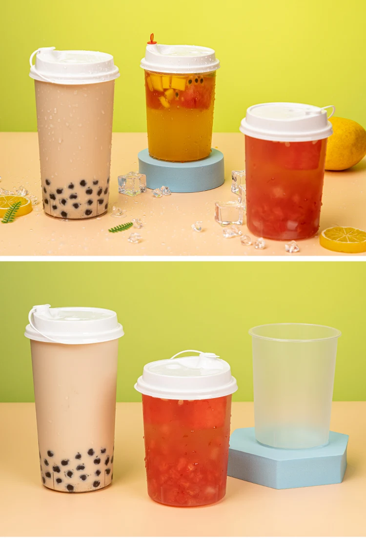 Lokyo Food Grade Pp Plastic Cup Beverage Wholesale Disposable 500ml