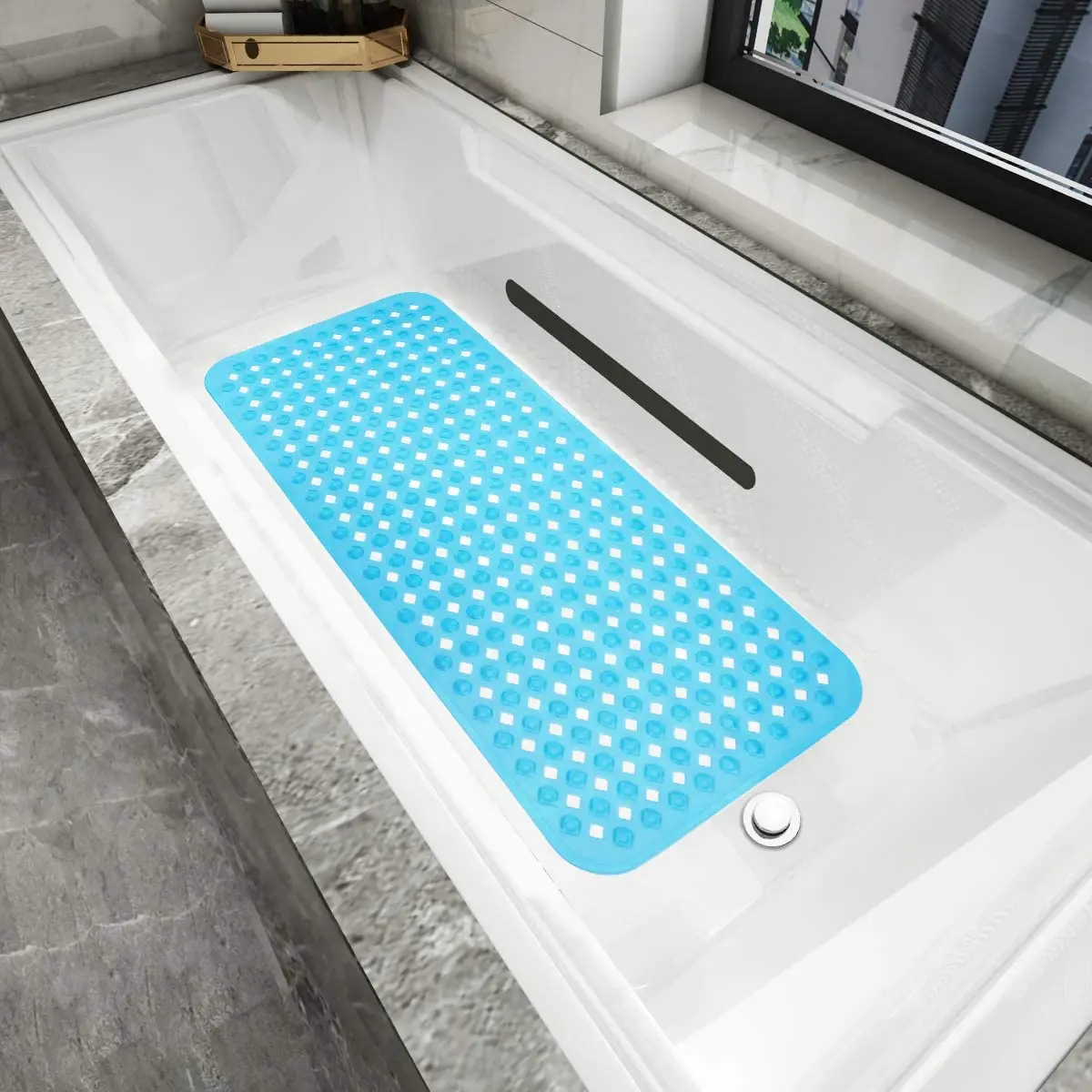 Non Slip PVC Bath Shower Mat Bathroom Floor Bathtub Anti-slip Pad Mat Green 