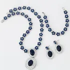 Earrings Ring Elegant Elegant Elegant Crystal Necklace Bracelet Earrings 3 Piece Set