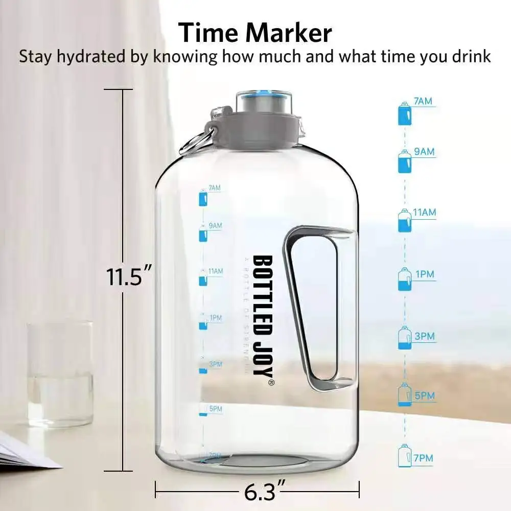 Water Bottle with time Marker,Water Bottle with Times to Drink Water Gallon Large Water Bottle,Water jug with time Marker 1 Gallon Gallon Water Bottle Water Bottles Sports Water Bottle 