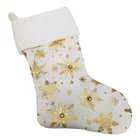 White Star Fancy Good Quality A Variety Of Styles White Golden Star Print Christmas Stockings Bag Decorations