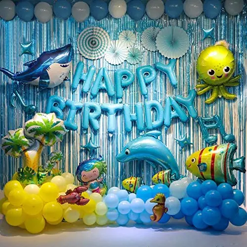 Soms Kwestie Pennenvriend Ocean Animals Birthday Party Decoration For Kids Blue Backdrop Shark And  Dolphin Balloons Ocean Theme Party Supplies - Buy Birthday Party Decorations  Elegant,Party Foil Balloons Wholesale,Party Balloon Product on Alibaba.com