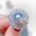 Pearl Ring Silver Pearlrings DIY Pearl Ring S925 Sterling Silver Fresh Water Pearl Ring Designs For Women
