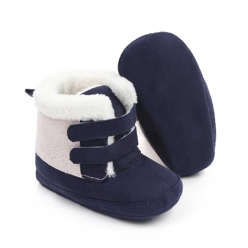 Winter Thick Double Strap Plush High Top Soft Sole Non-slip Baby Warm Toddler Cotton Boots factory