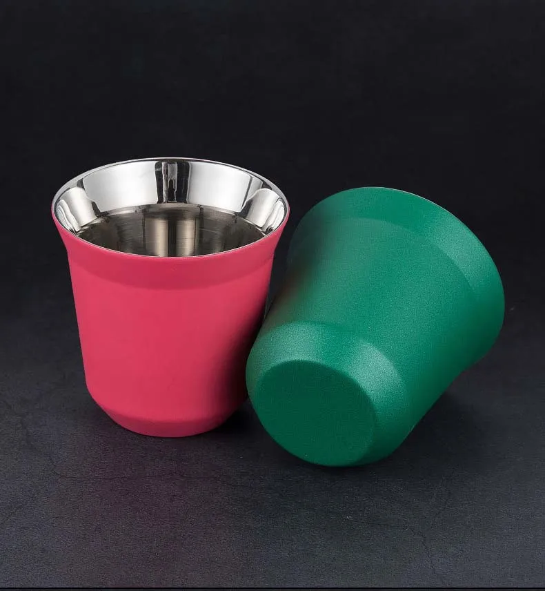 Portable Mini Coffee Mug Double Wall Stainless Steel Coffee Cup
