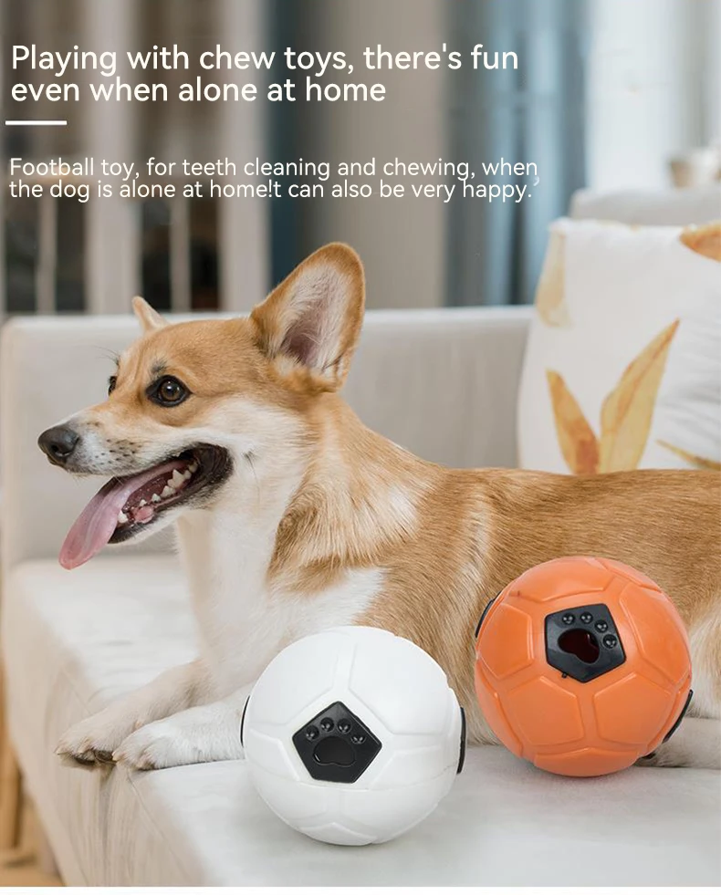 New Leaky Food PET Toys Dog Soft Snack Toy Rubber Bite-resistant Football Dog Chew Toys Pet Products factory
