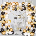 Wedding Decoration Hot Sale Black Gold Series Balloon Set Arch Wedding Holiday Birthday Party Decoration Balloon